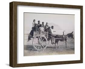 A Crowded Wagon Drawn by a Mule, Palermo, Sicily, c.1880-Giorgio Sommer-Framed Giclee Print