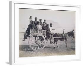 A Crowded Wagon Drawn by a Mule, Palermo, Sicily, c.1880-Giorgio Sommer-Framed Giclee Print