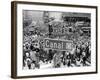 A Crowed Gathers as Floats Make Their Way Through Canal Street During the Mardi Gras Celebration-null-Framed Photographic Print