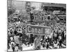 A Crowed Gathers as Floats Make Their Way Through Canal Street During the Mardi Gras Celebration-null-Mounted Photographic Print