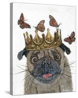 A Crowned Pug-Melissa Symons-Stretched Canvas