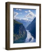 A Cruise Ship Navigates Through Geiranger Fjord, Geiranger, More Og Romsdal, Norway-Doug Pearson-Framed Photographic Print