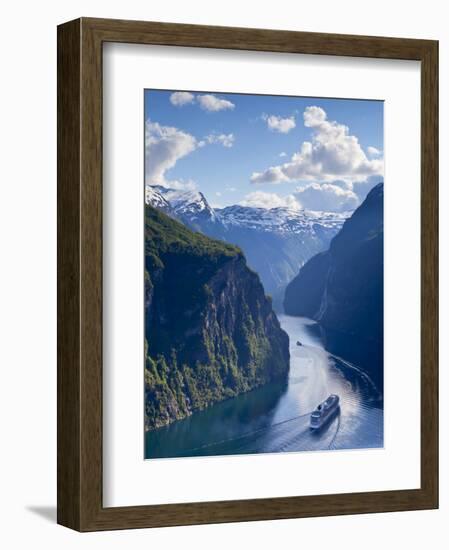 A Cruise Ship Navigates Through Geiranger Fjord, Geiranger, More Og Romsdal, Norway-Doug Pearson-Framed Photographic Print