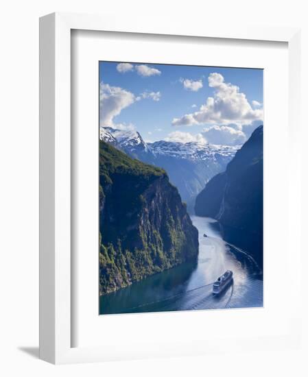 A Cruise Ship Navigates Through Geiranger Fjord, Geiranger, More Og Romsdal, Norway-Doug Pearson-Framed Photographic Print