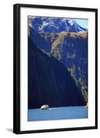 A Cruise Ship on the Waters of Milford Sound in the South Island of New Zealand-Paul Dymond-Framed Photographic Print