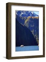 A Cruise Ship on the Waters of Milford Sound in the South Island of New Zealand-Paul Dymond-Framed Photographic Print