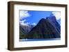 A Cruise Ship on the Waters of Milford Sound in the South Island of New Zealand-Paul Dymond-Framed Photographic Print