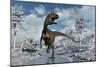 A Cryolophosaurus Dinosaur Walking Along a Stream of Modern Day Antarctica-Stocktrek Images-Mounted Art Print