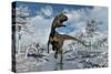 A Cryolophosaurus Dinosaur Walking Along a Stream of Modern Day Antarctica-Stocktrek Images-Stretched Canvas