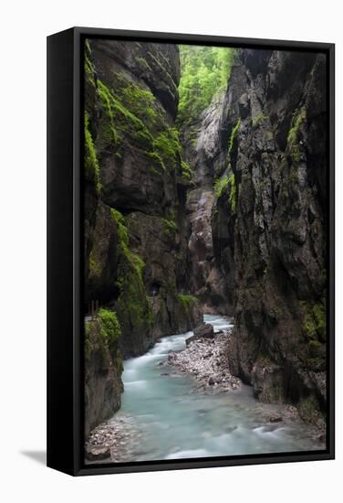 A Crystal Clear Stream Winds it Way Through the Partnacht Gorge in Garmisch-Partenkirchen, Germany-Adam Barker-Framed Stretched Canvas