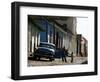A Cuban Man Gets out of His Car with His Child-Javier Galeano-Framed Photographic Print
