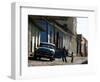 A Cuban Man Gets out of His Car with His Child-Javier Galeano-Framed Photographic Print