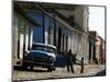 A Cuban Man Gets out of His Car with His Child-Javier Galeano-Mounted Photographic Print