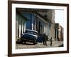 A Cuban Man Gets out of His Car with His Child-Javier Galeano-Framed Photographic Print