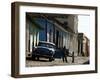 A Cuban Man Gets out of His Car with His Child-Javier Galeano-Framed Photographic Print