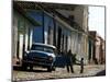 A Cuban Man Gets out of His Car with His Child-Javier Galeano-Mounted Photographic Print