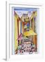 A cubist style watercolor of the Plaka, Athens, Greece-Richard Lawrence-Framed Photographic Print