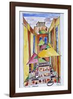 A cubist style watercolor of the Plaka, Athens, Greece-Richard Lawrence-Framed Photographic Print