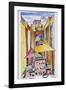 A cubist style watercolor of the Plaka, Athens, Greece-Richard Lawrence-Framed Photographic Print