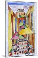 A cubist style watercolor of the Plaka, Athens, Greece-Richard Lawrence-Mounted Photographic Print