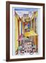 A cubist style watercolor of the Plaka, Athens, Greece-Richard Lawrence-Framed Photographic Print