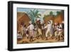 A Cudgelling Match between English and French Black People in the Island of Dominica (Oil on Panel)-Agostino Brunias-Framed Giclee Print