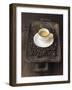 A Cup of Espresso on a Wooden Bowl with Coffee Beans-Anita Oberhauser-Framed Photographic Print