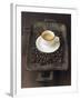 A Cup of Espresso on a Wooden Bowl with Coffee Beans-Anita Oberhauser-Framed Photographic Print