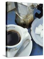 A Cup of Espresso, Sugar Cubes and Espresso Pot-Véronique Leplat-Stretched Canvas