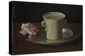 A Cup of Water and a Rose, C.1630-Francisco de Zurbarán-Stretched Canvas