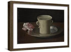 A Cup of Water and a Rose, C.1630-Francisco de Zurbarán-Framed Giclee Print