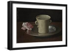 A Cup of Water and a Rose, C.1630-Francisco de Zurbarán-Framed Giclee Print