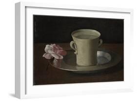 A Cup of Water and a Rose, C.1630-Francisco de Zurbarán-Framed Giclee Print