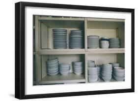 A Cupboard Full of Cups and Saucers-Clive Nolan-Framed Photographic Print