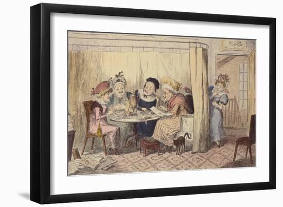 'A Curious Junto of Slandering Elves or Listeners Seldom Hear Good of Themselves', 1835 (Coloured E-George Cruikshank-Framed Giclee Print