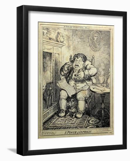 A Curse for Drowsiness or A Pinch of Cephalic-James Gillray-Framed Giclee Print