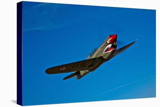 A Curtiss P-40E Warhawk in Flight Near Chino, California-null-Stretched Canvas