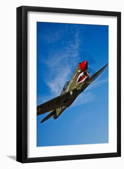 A Curtiss P-40E Warhawk in Flight Near Chino, California-null-Framed Premium Photographic Print