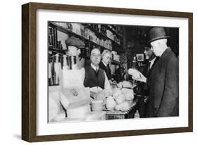 A Customer Inspects a Haggis, London, 1926-1927-null-Framed Giclee Print