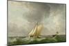 A Cutter in a Strong Breeze (Oil on Copper)-Charles Brooking-Mounted Giclee Print