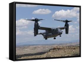 A CV-22 Osprey Prepares To Land During a Training Mission-Stocktrek Images-Framed Stretched Canvas