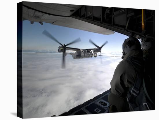 A Cv-22B Osprey Receives Fuel Off the Coast of Greenland-null-Stretched Canvas