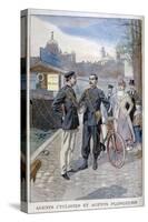 A Cycle and Water Police Officer, Paris, 1900-Oswaldo Tofani-Stretched Canvas