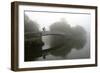 A cyclist on a bridge on Birmingham Canal Navigations (BCN), Birmingham, West Midlands, England, Un-Graham Lawrence-Framed Photographic Print