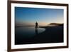 A Cyclist on Juquehy Beach at Sunset-Alex Saberi-Framed Photographic Print