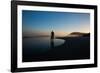 A Cyclist on Juquehy Beach at Sunset-Alex Saberi-Framed Photographic Print