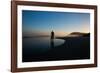 A Cyclist on Juquehy Beach at Sunset-Alex Saberi-Framed Photographic Print