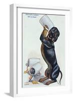 A Dachshund Drinking Beer, c.1900-Ulrich Weber-Framed Premium Giclee Print