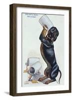 A Dachshund Drinking Beer, c.1900-Ulrich Weber-Framed Giclee Print