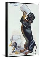 A Dachshund Drinking Beer, c.1900-Ulrich Weber-Framed Stretched Canvas